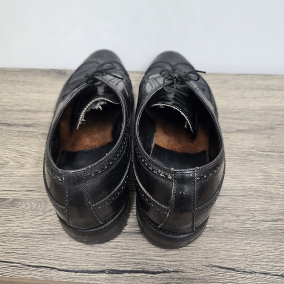 Florshiem Wingtip Shoes Mens Size 14 D Black Style 20819 Leather USA Flexible - Picture 7 of 16